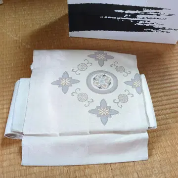 베이지 꽃무늬 자수 나고야 오비 원터치 오비 만들기 오비 키모노 야마토