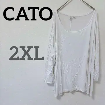 CATO [ 18/20W ] 화이트 돌먼 튜닉 7부 소매 상의 티셔츠