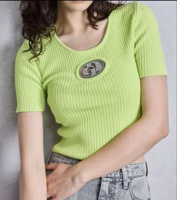 GYDA 형광 스톤 로고 반팔 상의