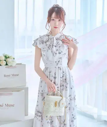 Rose Muse rose print flare dress
