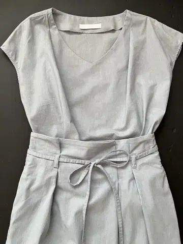 TONAL 스카이블루 V넥 셋업 원피스 오피스 캐주얼