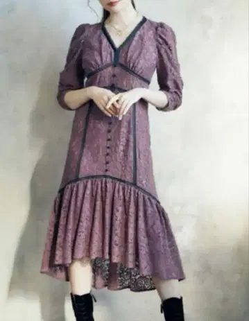 herlipto Cord Lace Trimmed Midi Dress