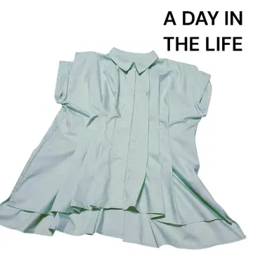 A DAY IN THE LIFE 슬리브리스 턱 셔츠 민트 그린