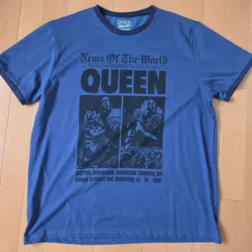 밴드 티셔츠 QUEEN 퀸 네이비 컬러 링거 티셔츠