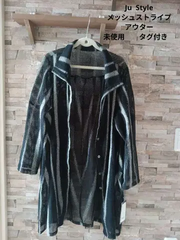 Ju Style 메쉬 스트라이프 아우터 미사용 택 포함
