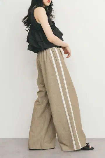 KBF 스트라이프 라인 이지 팬츠 베이지