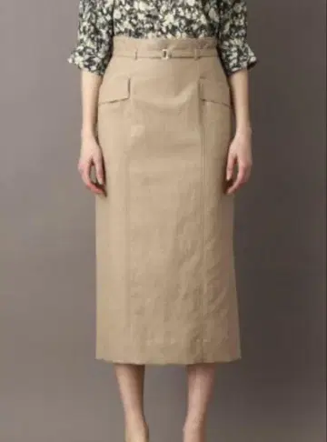 DRESSTERIOR 린넨 블렌드 타이트 스커트 40