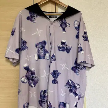 TRAVAS TOKYO 곰 무늬 세일러 카라 반팔 셔츠