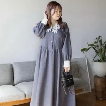쿠레트 레이스 옷깃 원피스 LL