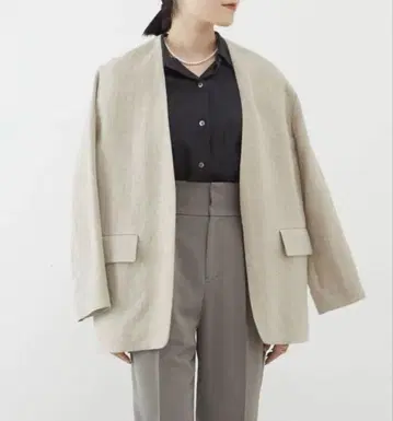 Liesse 노카라 자켓 내추럴 FREE 린넨 린넨