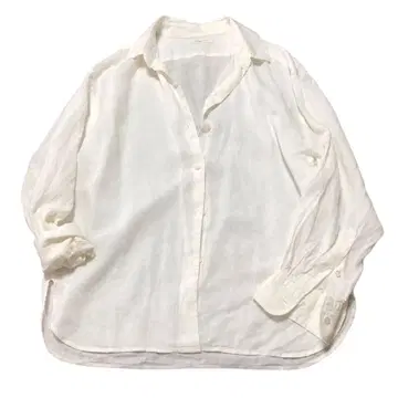플라주 화이트 린넨100% 긴팔 셔츠 22ss
