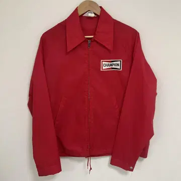 70s CHAMPION PLUGS 나일론 레이싱 자켓 레드 L