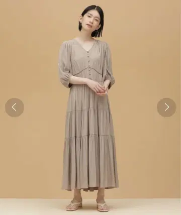 새상품급 카사플라인 프론트 버튼 개더 드레스
