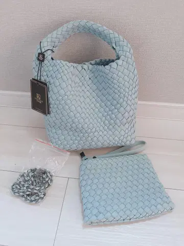 택 포함 새상품 체인 숄더 숄더, 파우치 포함 뜨개질 백 미니 백