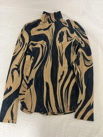 Marble Print Jersey High Neck Top