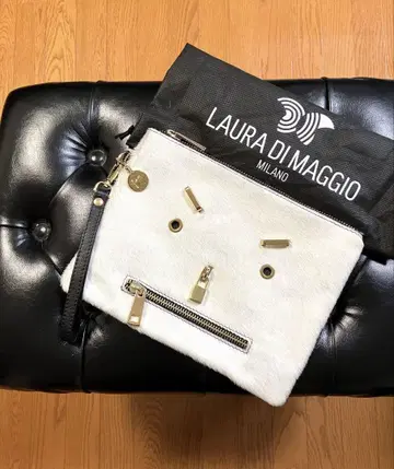 [ 로라 디 마지오 밀라노 ] 송치 x 가죽 클러치백 신동