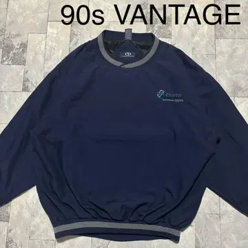 90s VANTAGE 나일론 자켓 풀오버 기업 로고 자수 로고
