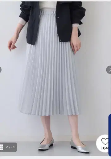 현행 모델 인디비 INDIVI 아코디언 주름 플리츠 스커트 38 M
