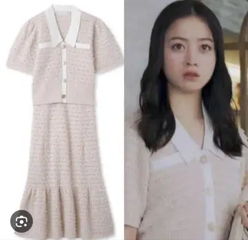 셀포드 자카드 니트 셋업