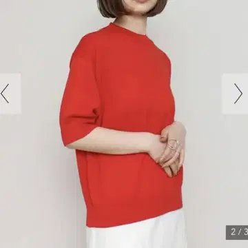 iki 레드 반팔 니트