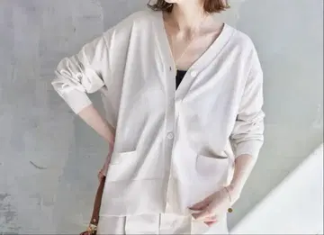 SLOBE IENA 아이스 코튼 V넥 가디건 내추럴