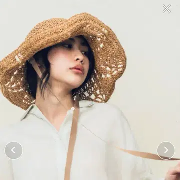 썬플라워 레이스 뜨개 햇