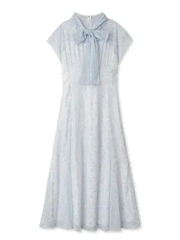 셀포드 전개 프린트 원피스 꽃무늬 보타이 원피스