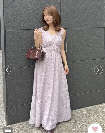 SNIDEL 자카드 드로스트 디테일 원피스 1 핑크