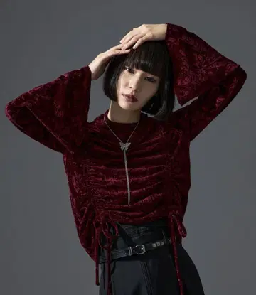 Ellno de Mavie 2way 크러쉬 벨로아 TOPS