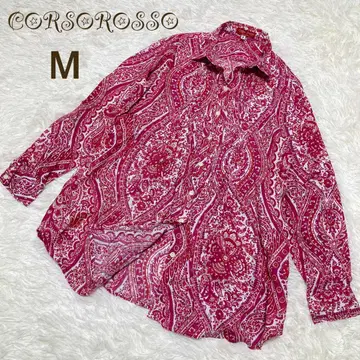 린넨 100% CORSO ROSSO 긴팔 셔츠 M 이탈리아제 손세탁 가능