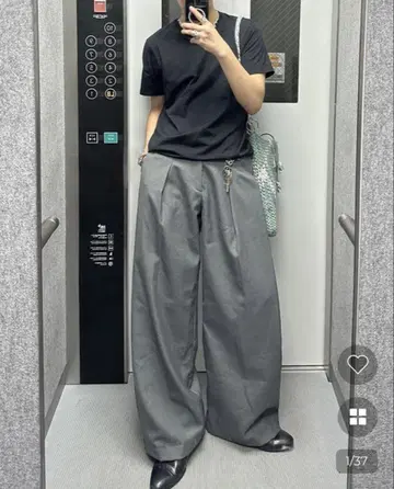 Typro 핀턱 와이드 슬랙스 그레이