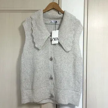 [ 새상품 ] ZARA 오버 사이즈 세일러 카라 니트 베스트 베스트