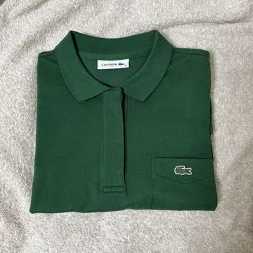 LACOSTE 그린 38 루즈핏 스트레치 피케 포켓 셔츠