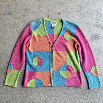 멀티 컬러 니트 가디건 구제 의류 빈티지 VINTAGE