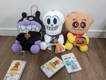 [ 당일 배송 ] 호빵맨 코로후와 와쿠와쿠 할로윈 봉제 인형 3종 세트