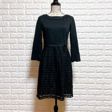 쿠미쿄쿠 [3] 블랙 긴팔 원피스 전체 레이스 포멀 레이온 혼방 일본제