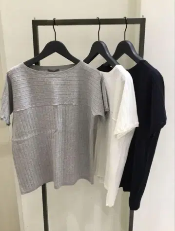 미사용 띠어리 럭스 theory luxe 반팔 니트 면 보더