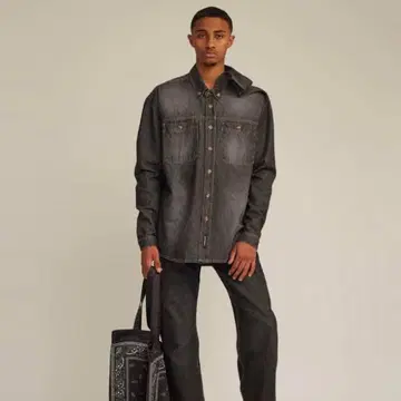 Y/Project Evergreen 데님 셔츠 다크 데님