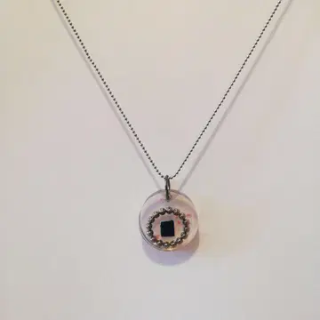 제로 지바 목걸이 핑크 실버 40cm