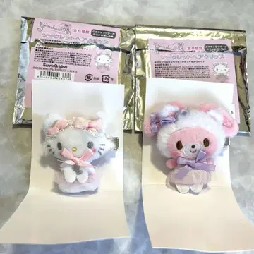 산리오 화이트 고양이 발레리나 시크릿 헤어 클립 세트