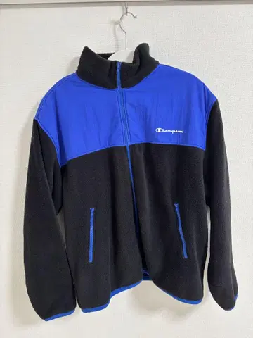 Champion 플리스 자켓 파랑 블랙