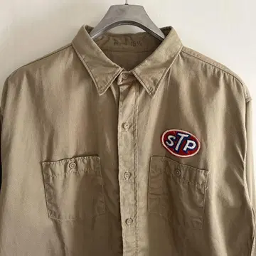 50s 60s 빈티지 치노 셔츠 STP 워크 셔츠 USA제 16h