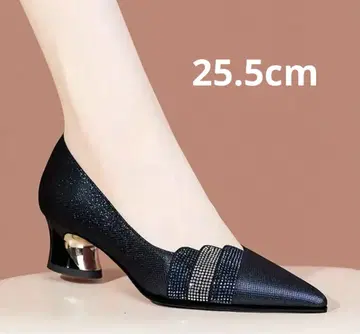 다크 블루 스틸레토 펌프스 25.5cm
