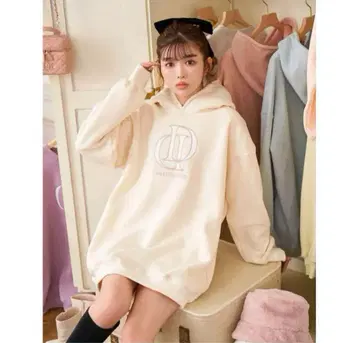 Darich 스프링 컬러 후디 아이보리