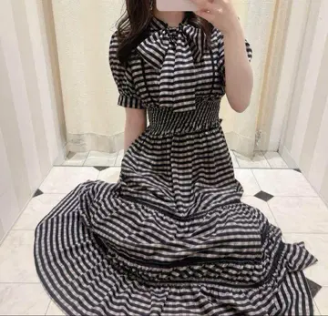 evelyn 에블린 원피스 사다리 레이스 체크 OP