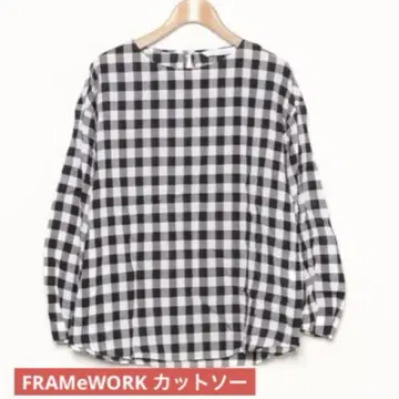새상품급 FRAMeWORK 체크 긴팔 티셔츠