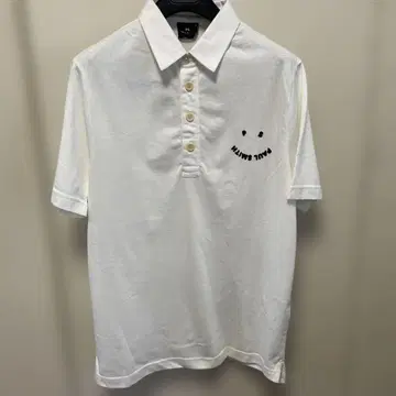 Paul Smith 피케 셔츠 M (UK 사이즈) 화이트 스마일 프린트