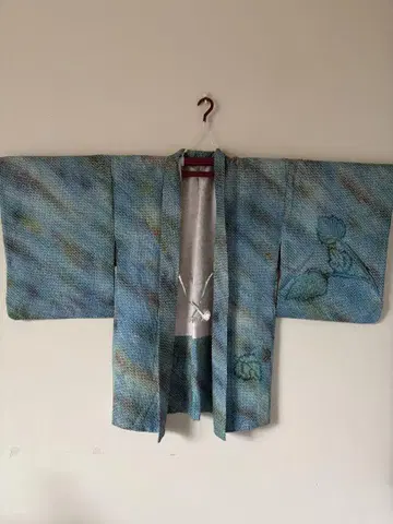 순수 실크 조임 겉옷 겉옷 끈 포함 그라데이션