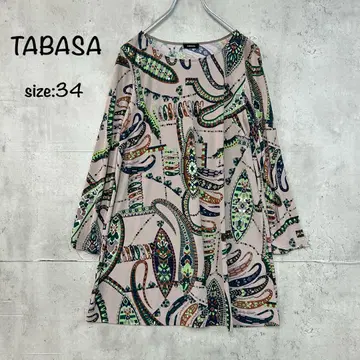 TABASA 타바사 튜닉 페이즐리 패턴 에스닉 폴리에스테르 34