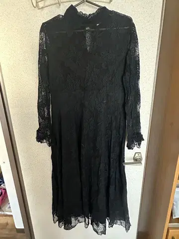 블랙 레이스 원피스 긴팔
